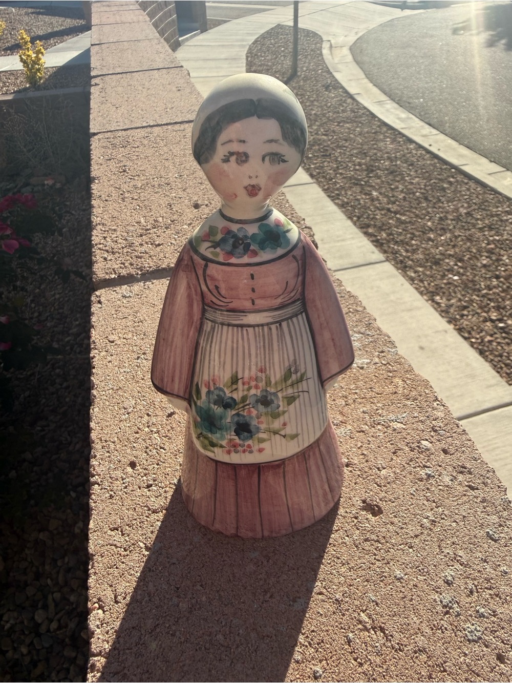Vintage Hand-Painted Ceramic Hallohaza Hungary Maiden Figurine Folk Art